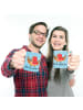 Mr. & Mrs. Panda Tasse Rotkehlchen Weihnachten mit Spruch in Eisblau