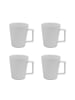 Intirilife Kaffee Tee Tasse 400 ml mit gerilltem Muster Becher mit Henkel in 4x Weiß