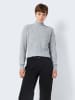 Noisy may Cropped Rippstrick Pullover Rundhals NMNELLA in Grau