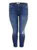 ONLY Carmakoma Skinny Stretch Jeans Destroyed Denim Plus Size Übergröße CARWILLY in Blau