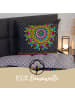 Traumschloss Comfort Flanell Bettwäsche - Izett - bunte Mandalas auf dunklem Hintergrund in bunt