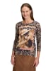 Betty Barclay Basic Shirt mit Rundhalsausschnitt in Dark Blue/Brown