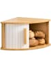 Praknu Brotkasten Ecke Holz mit Schiebetür – Platzsparende Brotbox