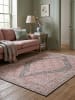 KADIMA DESIGN Teppich Flachgewebe Pflegeleicht HURST Orientalisch Medallion Muster in Rosa