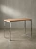 KADIMA DESIGN Konsolentisch ISEN: Flexibel, 120x76x45 cm, Massivholz, Chromgestell in Beige