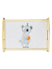 Mr. & Mrs. Panda Servier Tablett Koala Geschenk ohne Spruch in Grau Pastell