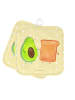 Mr. & Mrs. Panda Topfuntersetzer Avocado Toast ohne Spruch in Gelb Pastell