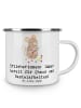 Mr. & Mrs. Panda Camping Emaille Tasse Erzieherin Chaos mit Spruch in Weiß