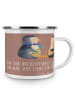 Mr. & Mrs. Panda Camping Emaille Tasse Hochzeitsreise Ewige Lieb... in Braun Pastell