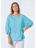 GOLDNER Shirt aus Flammengarn im Ringel-Look in eisblau / weiß / geringelt