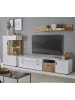 Furn.Design Wohnwand 3-teilig weiß matt, Eiche 285 cm, Wohnkombination mit Soft-Close