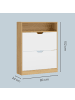 VASAGLE Schuhschrank Custos in Eichenfarben-Weiß - (B)80 x (H)102 x (T)24 cm