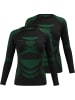 normani 2 x Thermooberteil Langarm Shirt Skiunterwäsche für Damen in Schwarz/Grün