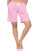 NORMANN Damen Shorty Schlafanzug Pyjama Hose kurz Mix & Match in pink