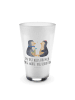Mr. & Mrs. Panda Latte Macchiato Glas Pinguin Pärchen mit Spruch in Transparent