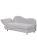 Beliani Chaiselongue MERI in Grau/Braun - (W) 155 x (H) 76 x (L) 69 cm linksseitig