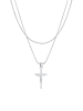 KUZZOI Halskette 925 Sterling Silber Kreuz in Silber