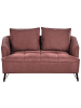 Beliani 2-Sitzer Sofa HOBRO in Rot/Schwarz - (W) 147 x (H) 87 x (L) 85 cm