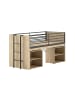 58 aufm Kessel HALBHOCHBETT 90x200 Keelia Eiche mit Schreibtisch Stauraum
