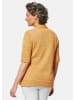 GOLDNER Kurzgröße:  Bändchengarn-Strickjacke mit Details in honig