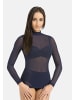 Teyli Damen-Rollkragenpullover aus durchsichtigem Netz Glamour in blau