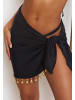 Moda Minx Sarong Droplet Swim Fabric Short in Schwarz