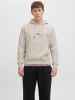Jack & Jones Kapuzenpullover Kängurutasche Rippbündchen Kordel in Sand
