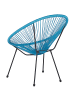 Beliani Cocktailsessel ACAPULCO II in Blau/Schwarz - (W) 70 x (H) 87 x (L) 90 cm