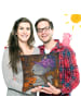Mr. & Mrs. Panda Kissen 40x40 Kater Kaffee Design ohne Spruch in Weiß