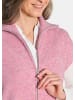 GOLDNER Kurzgröße:  Melierte Weste mit Reißverschluss in rosé