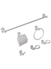 Beliani 6-tlg Badaccessoires Set POCONE in Silber
