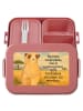 Mr. & Mrs. Panda MEPAL Bentobox Erdmännchen Design mit Spruch in Rot Pastell