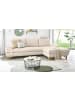Furn.Design Ecksofa creme Velours, Sofa mit Bettfunktion und Stauraum 284 cm