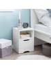 KADIMA DESIGN Nachttisch Modern | Schublade, Ablage, Melaminbeschichtet in Weiß