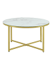 en.casa Couchtisch Uppvidinge in Gold Weiß (D)80cm (H)45cm