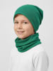 TupTam Unisex Kinder Beanie Mütze Schlauchschal Set in dunkelgrün