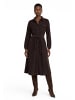 Zero  Cordkleid mit Bindegürtel in Black Coffee