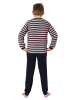 NORMANN Frottee Schlafanzug Pyjama langarm Bündchen Streifen - 77016 in grau