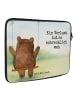 Mr. & Mrs. Panda Notebook Tasche Bär Schaukel Design mit Spruch in Weiß