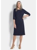 GOLDNER Kurzgröße:  Jerseykleid mit Krepp-Qualität in marine
