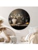 OnlyWow Rundes Wandbild Hellgrau