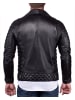 Reichstadt Herren Slim Fit Kunstleder Jacke Silver Zipper in Black