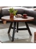 KADIMA DESIGN Couchtisch 60x60x35 cm Massivholz / Metall Sofatisch Rund