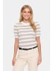 SAINT TROPEZ Strickpullover MilaSZ Gerade Passform in Ice Plaza Taupe Block Stripe