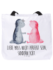 Mr. & Mrs. Panda Shopper Axolotl Liebe mit Spruch in Weiß