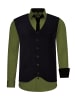 Rusty Neal Hemd mit Weste und Krawatte 3er Set in Khaki