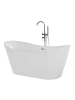 Beliani Freistehende Badewannen ANTIGUA in Weiß/Silber - (W) 75 x (H) 72 x (L) 150 cm