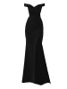 Moda Minx Abendkleid Zara Off Shoulder Dress in black