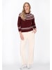 DreiMaster Women Sweater in wine red offwhite
