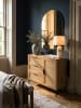 KADIMA DESIGN Kommode 80x82x36 cm Flurkommode Eiche-Dekor & Rattan, Sideboard mit